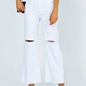 White wide leg jeans